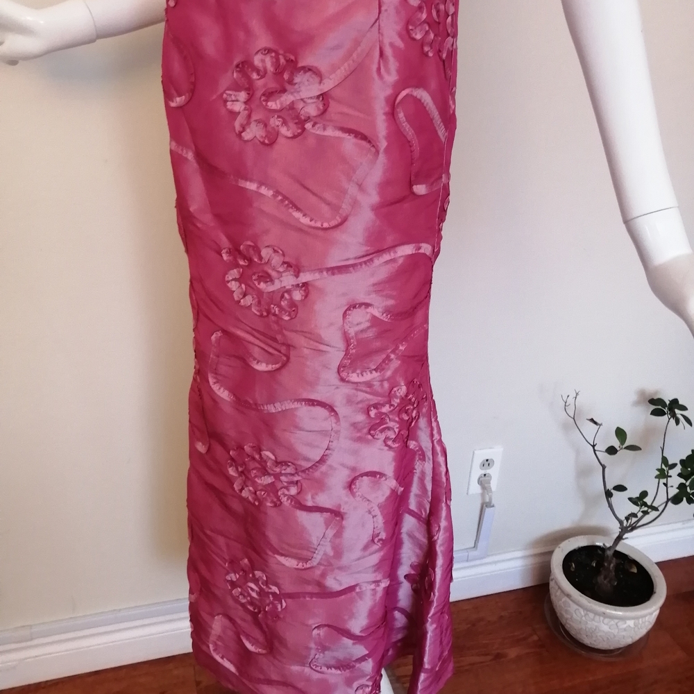 Jessica McClintock Fuchsia Floral Prom Dress - Picture 5 of 11